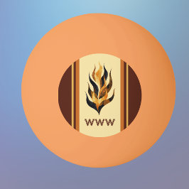 Bolinha De Ping Pong Brown Stripes and Orange Dragon Flames Monogram