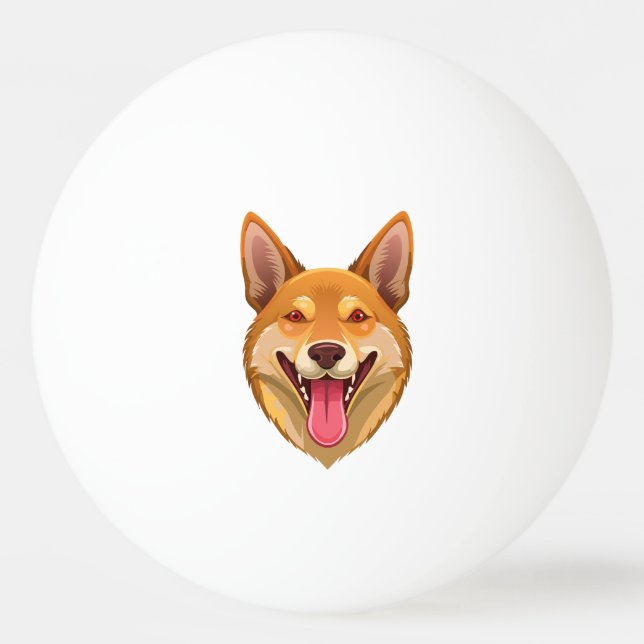 Bolinha De Ping Pong Cabeça de dingo cão selvagem australiano (Frente)