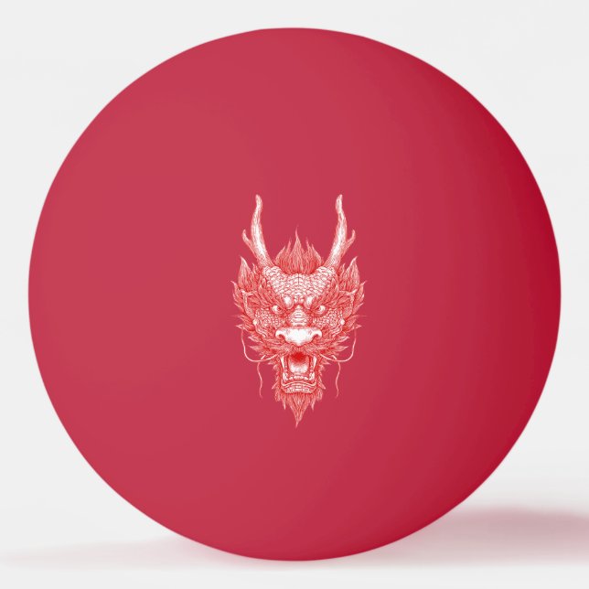 Bolinha De Ping Pong Cabeça de Dragão Oriental (Frente)