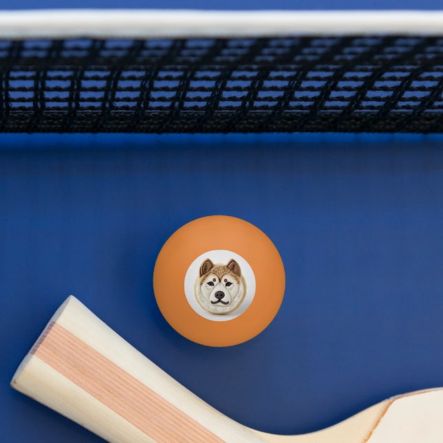 Bolinha De Ping Pong Cachorro Akita Inspirado em 3D (Mesa)