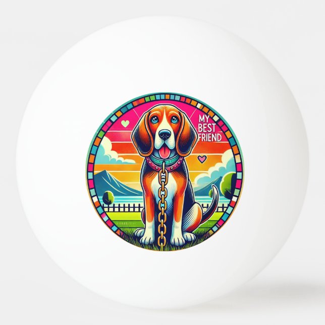 Bolinha De Ping Pong Cachorro Animado Fofo (Frente)