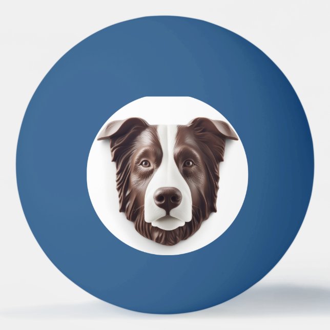 Bolinha De Ping Pong Cachorro Border Collie Inspirado em 3D (Frente)