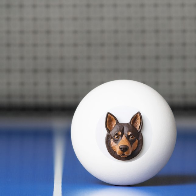 Bolinha De Ping Pong Cachorro Kelpie Australiano Inspirado em 3D (Líquido)