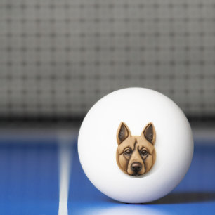 Bolinha De Ping Pong Cachorro Malinoi Belga 3D Inspirado