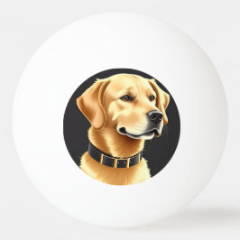 Bolinha De Ping Pong Cachorro Retriever Dourado Usando uma Coleira de C