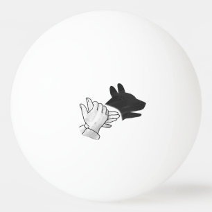 Bolinha De Ping Pong Cachorro Silhueta Mão