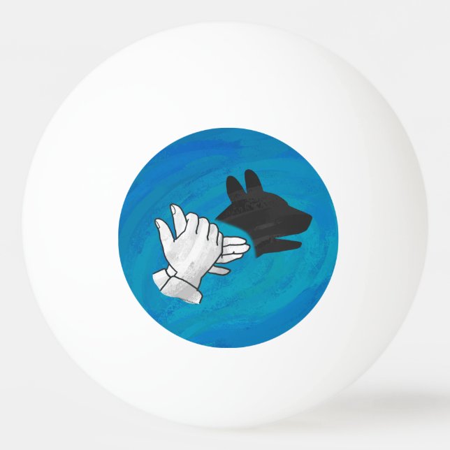 Bolinha De Ping Pong Cachorro Sombra em Azul (Verso)