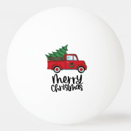 Bolinha De Ping Pong Caminhão vermelho com árvore de Natal para jogador