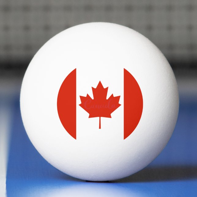 Bolinha De Ping Pong Canadá Red & White Flag Mapepaaf (canada canadian flag ping pong ball)