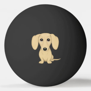 Bolinha De Ping Pong Cão de cabelos curtos de creme dos desenhos