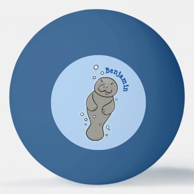 Bolinha De Ping Pong Capateiro bonito com ilustração de bolhas (Frente)