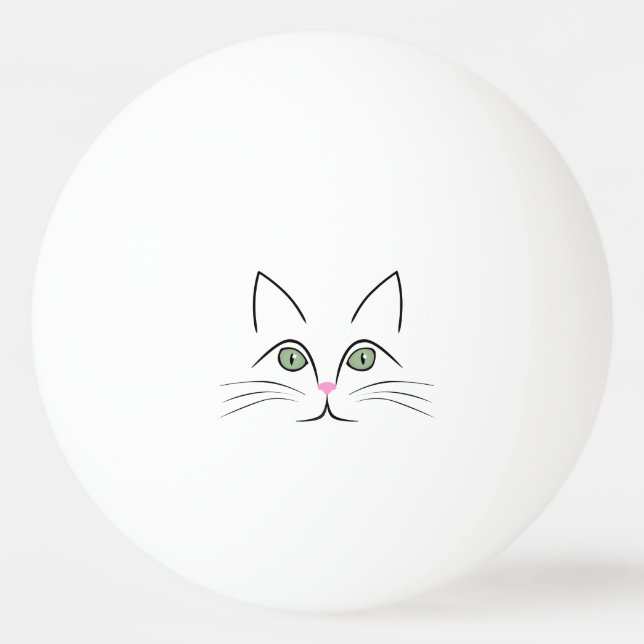 Bolinha De Ping Pong Cara de gato (Frente)