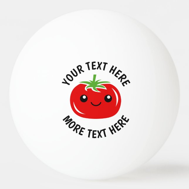 Bolinha De Ping Pong Cara de tomate vermelho fofo desenho kawaii tênis  (Frente)