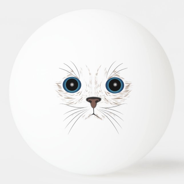 Bolinha De Ping Pong Cara engraçada de gatinho (Verso)