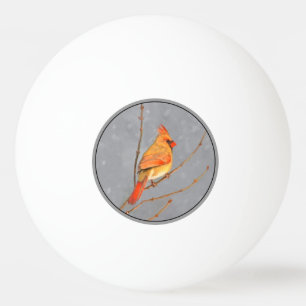 Bolinha De Ping Pong Cardeal para pintura de galho - Arte original de p