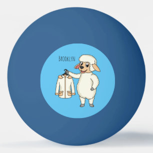 Bolinha De Ping Pong Carneiro bonito com cartografia de jaqueta