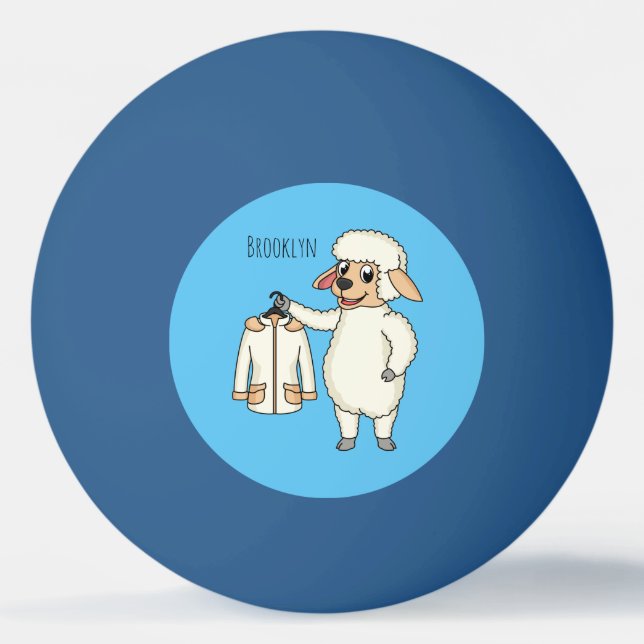 Bolinha De Ping Pong Carneiro bonito com cartografia de jaqueta (Frente)