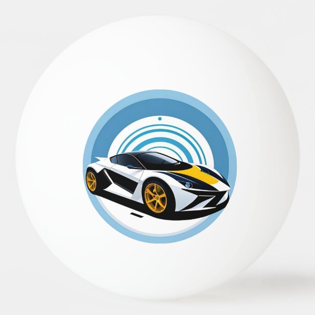 Bolinha De Ping Pong Carro de Corrida com Design Dinâmico (Frente)