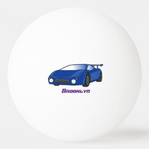 Bolinha De Ping Pong Carro desportivo azul com ilustração de airfoil