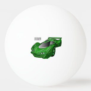 Bolinha De Ping Pong Carro desportivo verde com ilustração aerofoil