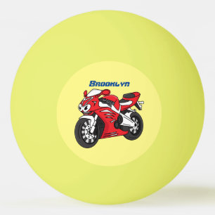 Bolinha De Ping Pong Cartografia de motocicleta vermelha-branca