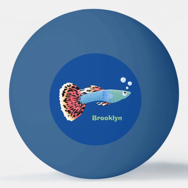 Bolinha De Ping Pong Cartografia de peixe tropical de rico bonito (Frente)