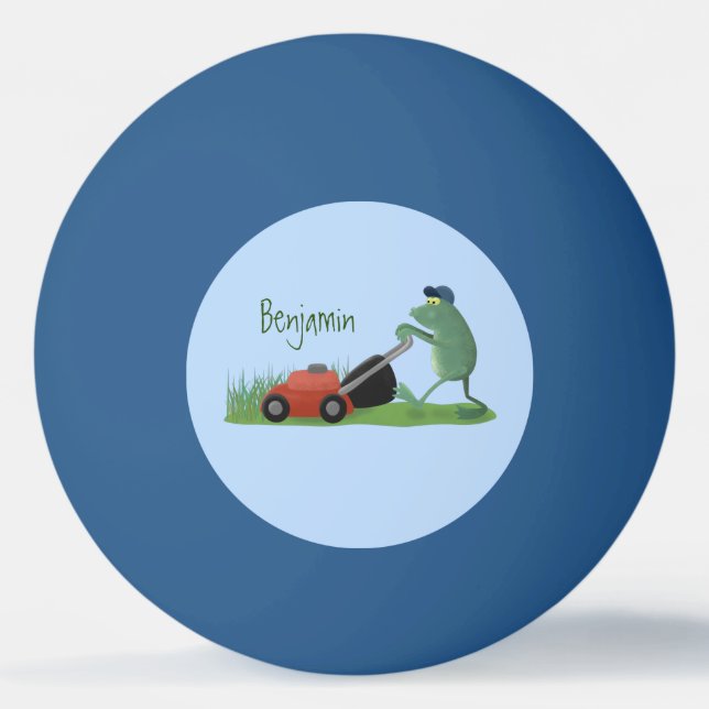 Bolinha De Ping Pong Cartografia de relva verde-sapo engraçada (Frente)