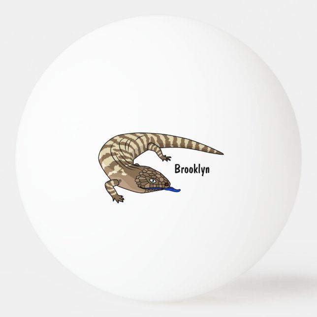 Bolinha De Ping Pong Cartografia de répteis de lagarto azul (Frente)