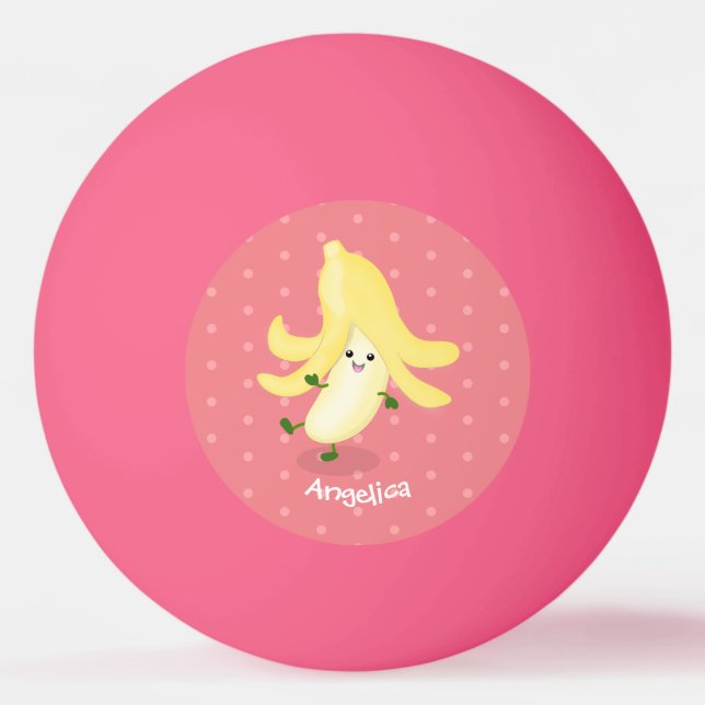 Bolinha De Ping Pong Cartoon de banana kawaii (Frente)