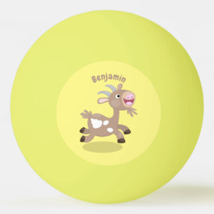 Bolinha De Ping Pong Cartoon de cabra feliz e bonito