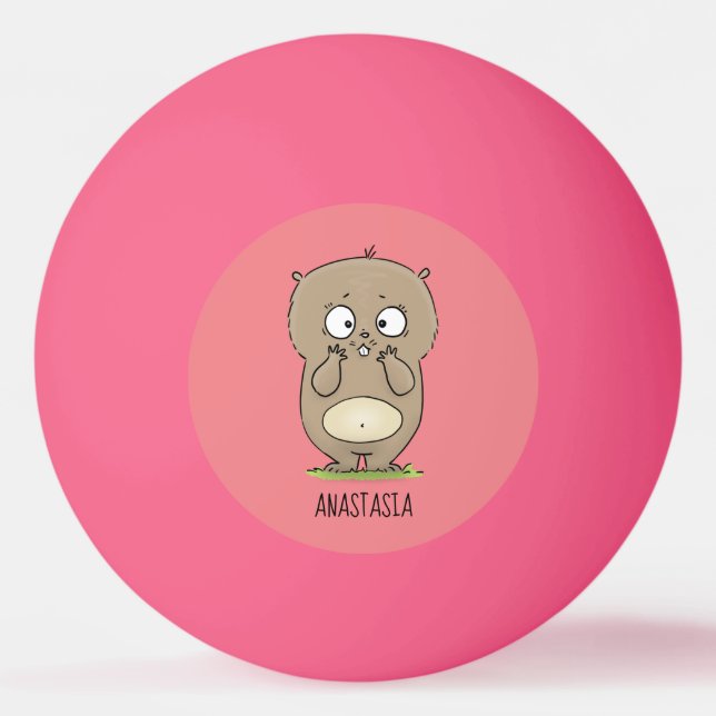 Bolinha De Ping Pong Cartoon de hamster adorável (Frente)