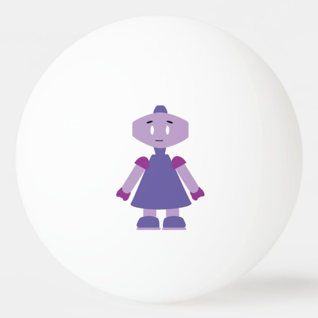 Bolinha De Ping Pong Cartoon de moça robô (Verso)