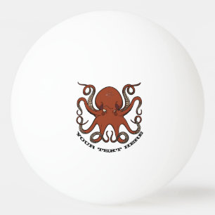Bolinha De Ping Pong Cartoon De Octopus Vermelho Fiergo Tentáculos Com 
