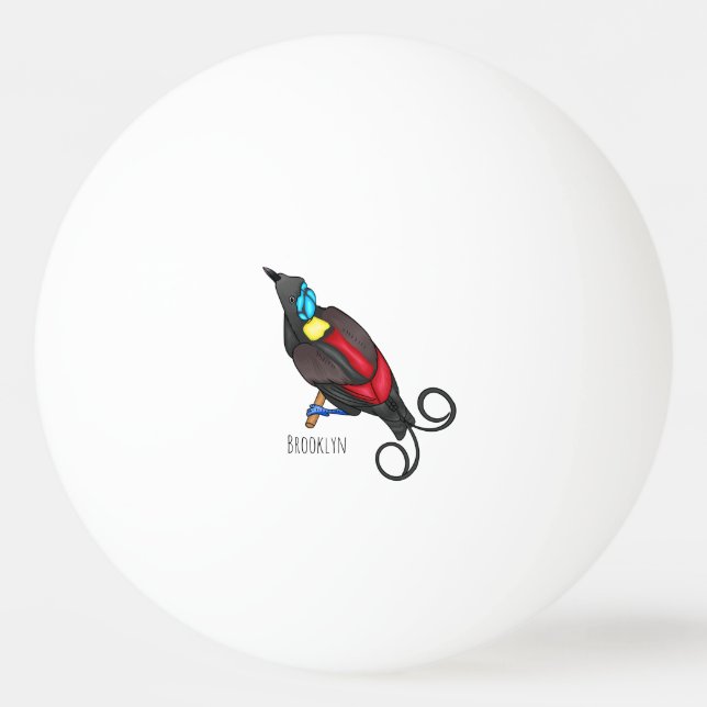 Bolinha De Ping Pong cartoon do pássaro-de-paraíso de Wilson (Frente)