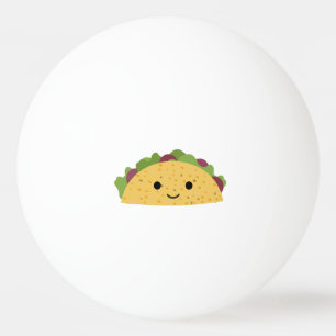 Bolinha De Ping Pong Cartoon Fantástico Kawaii Sorrindo Taco