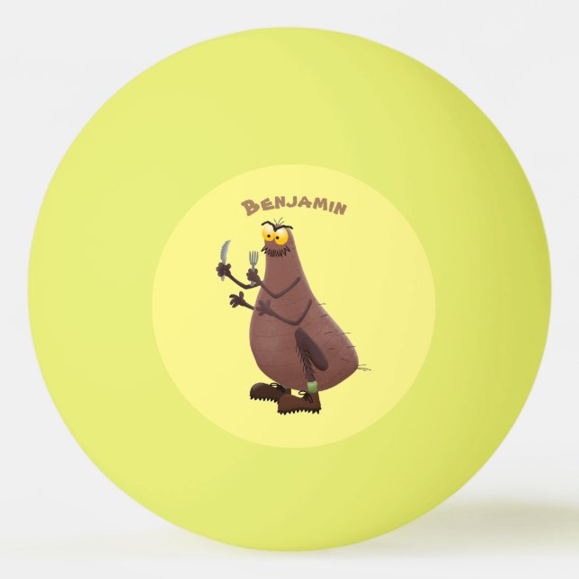 Bolinha De Ping Pong Cartoon feio e faminto (Frente)