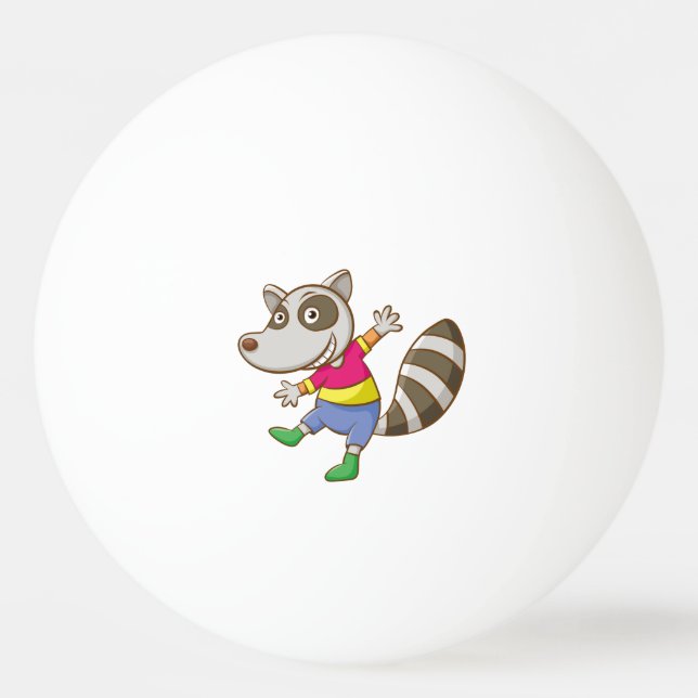 Bolinha De Ping Pong Cartoon Raccoon (Verso)