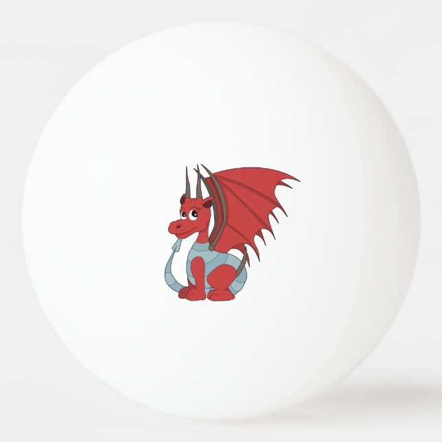 Bolinha De Ping Pong Cartoon Red Dragon (Frente)