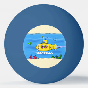 Bolinha De Ping Pong Cartoon submarino feliz