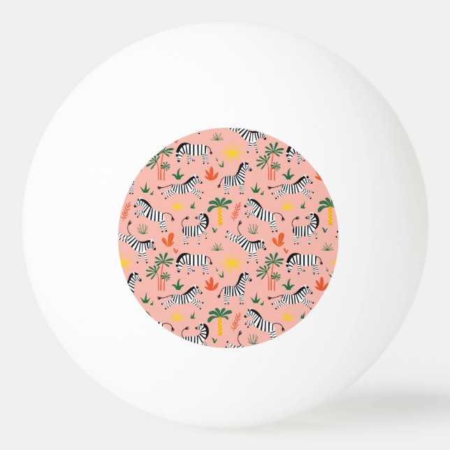 Bolinha De Ping Pong Cartoon Zebras Funny Patterno Sem Olho (Frente)