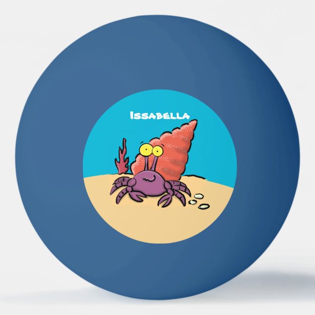 Bolinha De Ping Pong Cartum roxo engraçado e engraçado (Frente)