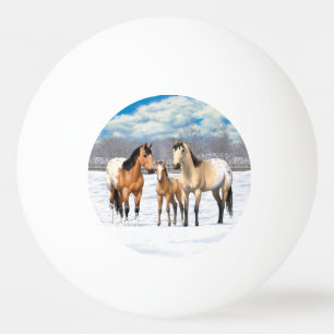 Bolinha De Ping Pong Cavalos Appaloosa De Casca Neve