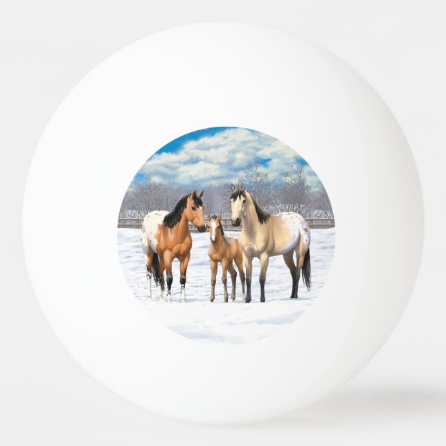 Bolinha De Ping Pong Cavalos Appaloosa De Pele Escareca (Frente)