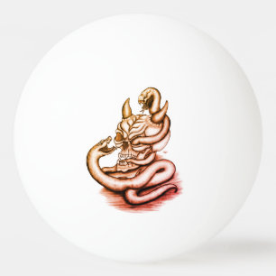 Bolinha De Ping Pong Caveira - Cabeça Diabo com Cobra