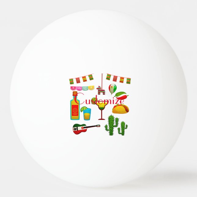 Bolinha De Ping Pong Celebração Cinco de Mayo Thunder_Cove   (Frente)