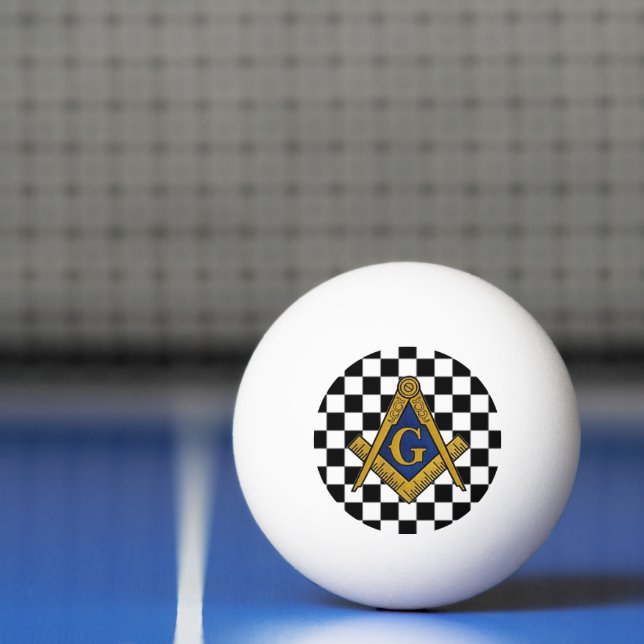 Bolinha De Ping Pong Checkers Masonic Freemasons Square e Compass (Líquido)