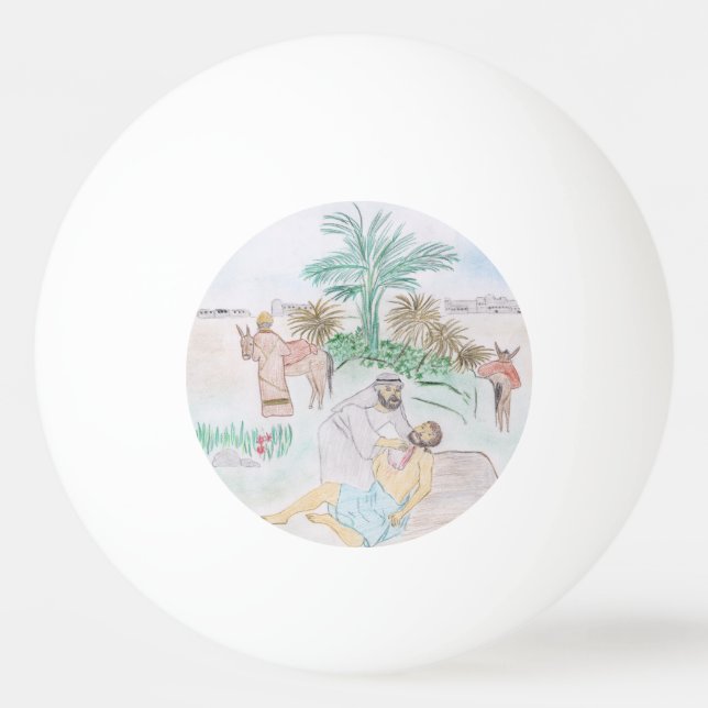 Bolinha De Ping Pong Christian Trabalho de arte O bom samaritano (Frente)