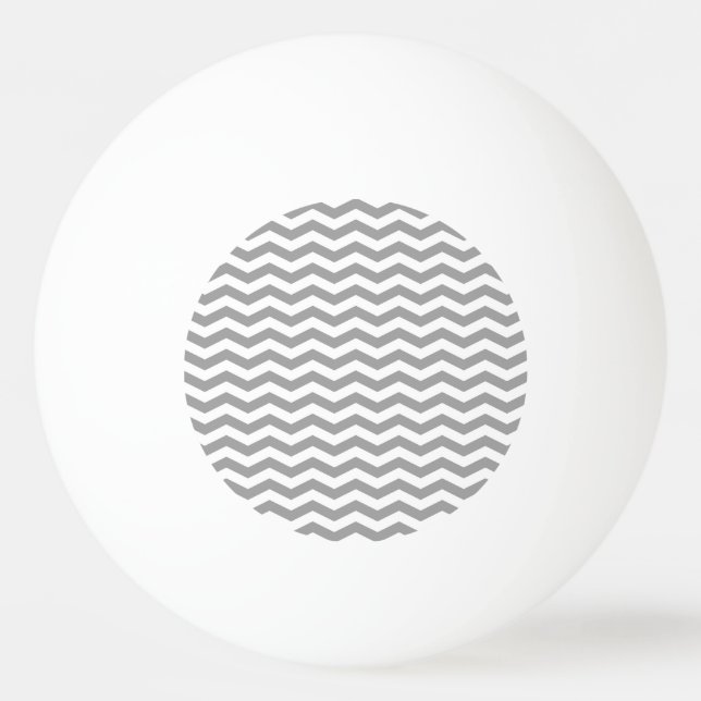 Bolinha De Ping Pong Cinza Escuro Padrão Zig-Zag Chevron Branco Tn (Frente)