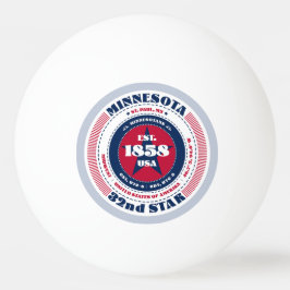 Bolinha De Ping Pong Círculo de Minnesota vermelho, branco e azul