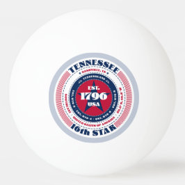 Bolinha De Ping Pong Círculo vermelho, branco e azul do Tennessee